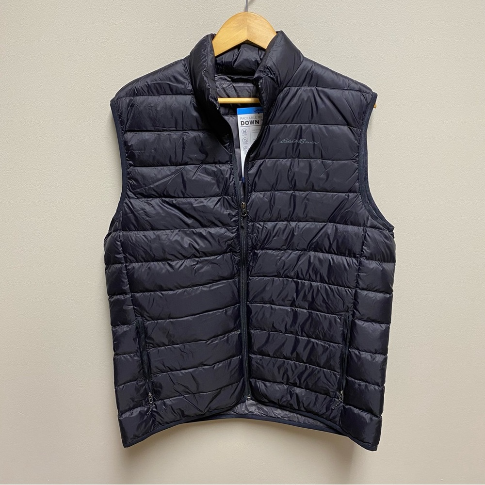 Eddie Bauer Large Black Down Puffer Vest